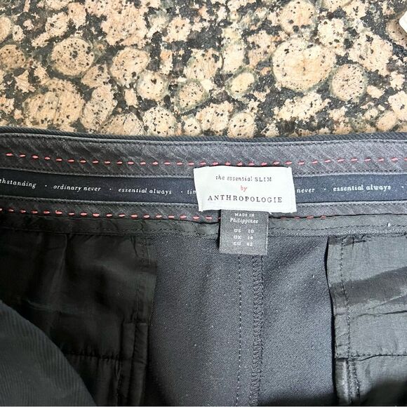 Anthropologie Pants Womens The Essential Slim Black Pockets Cargo Mid Rise Sz 10 - Picture 4 of 6
